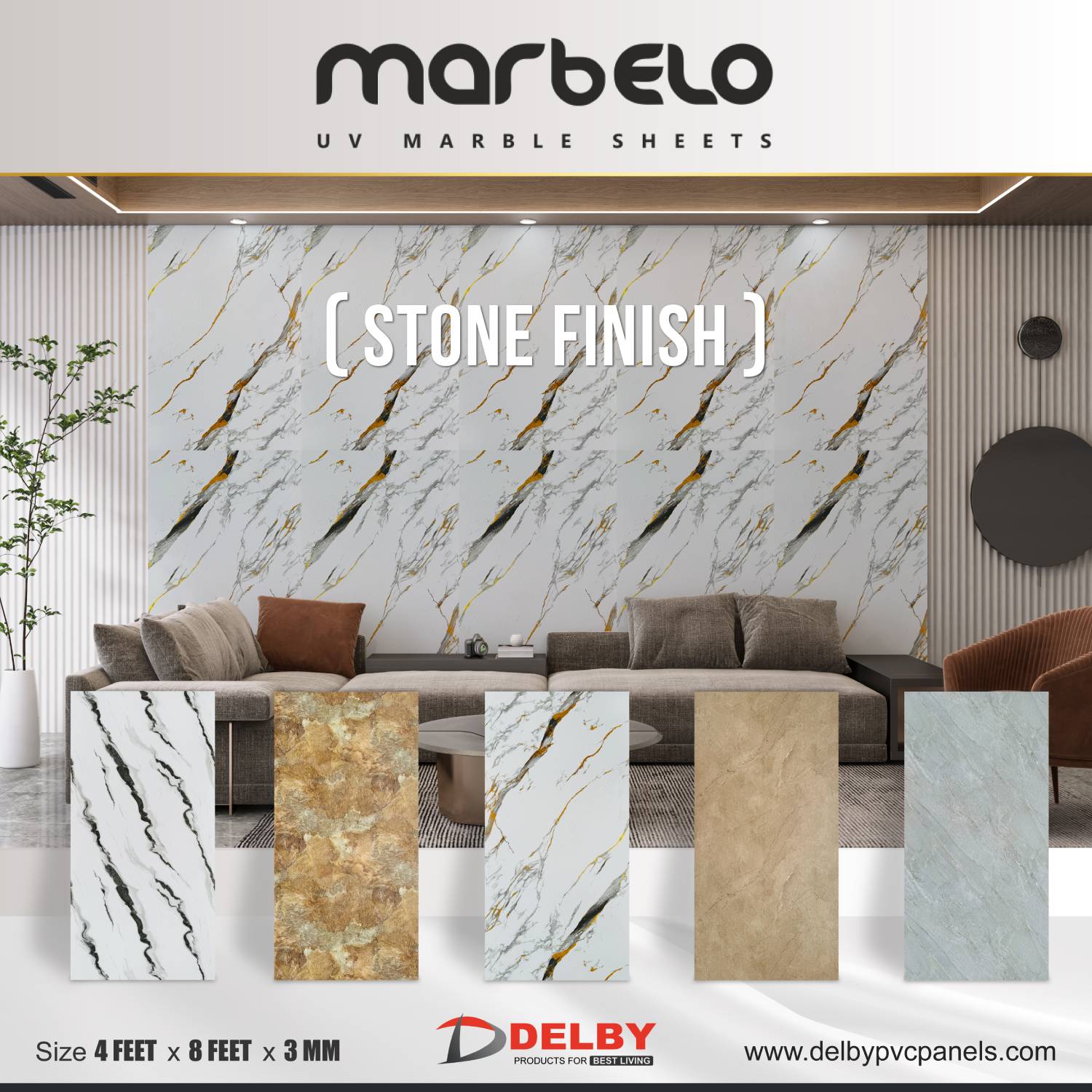 Stone Finish Marble Sheets