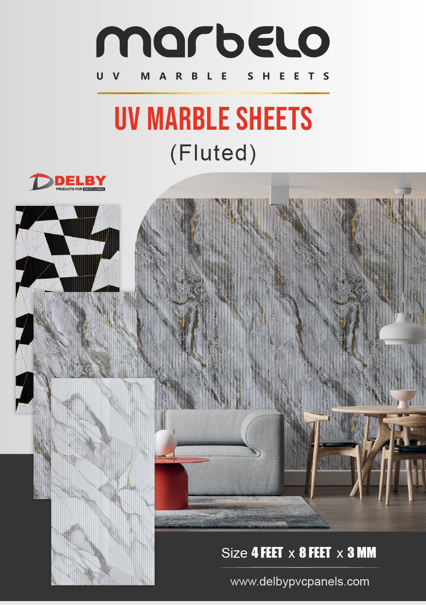 UV Fluted Marble Sheet