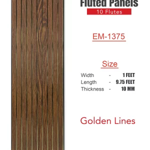 Eco Fluted Panels - 10 Flutes (Golden Lines)